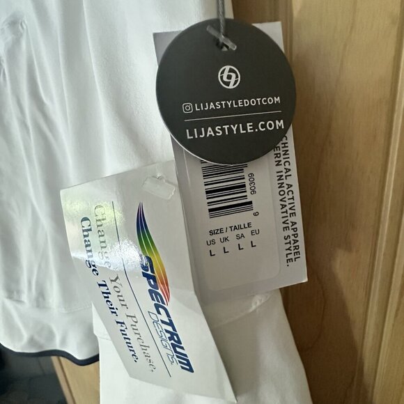 Lija White Golf Tennis Athletic Skort Women's Large - Plandome Country Club -NWT - Picture 2 of 5